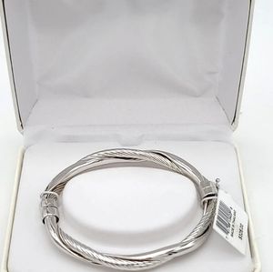 Kohls Platium over Sterling Silver Twist Bangle Style Bracelet.  NWT